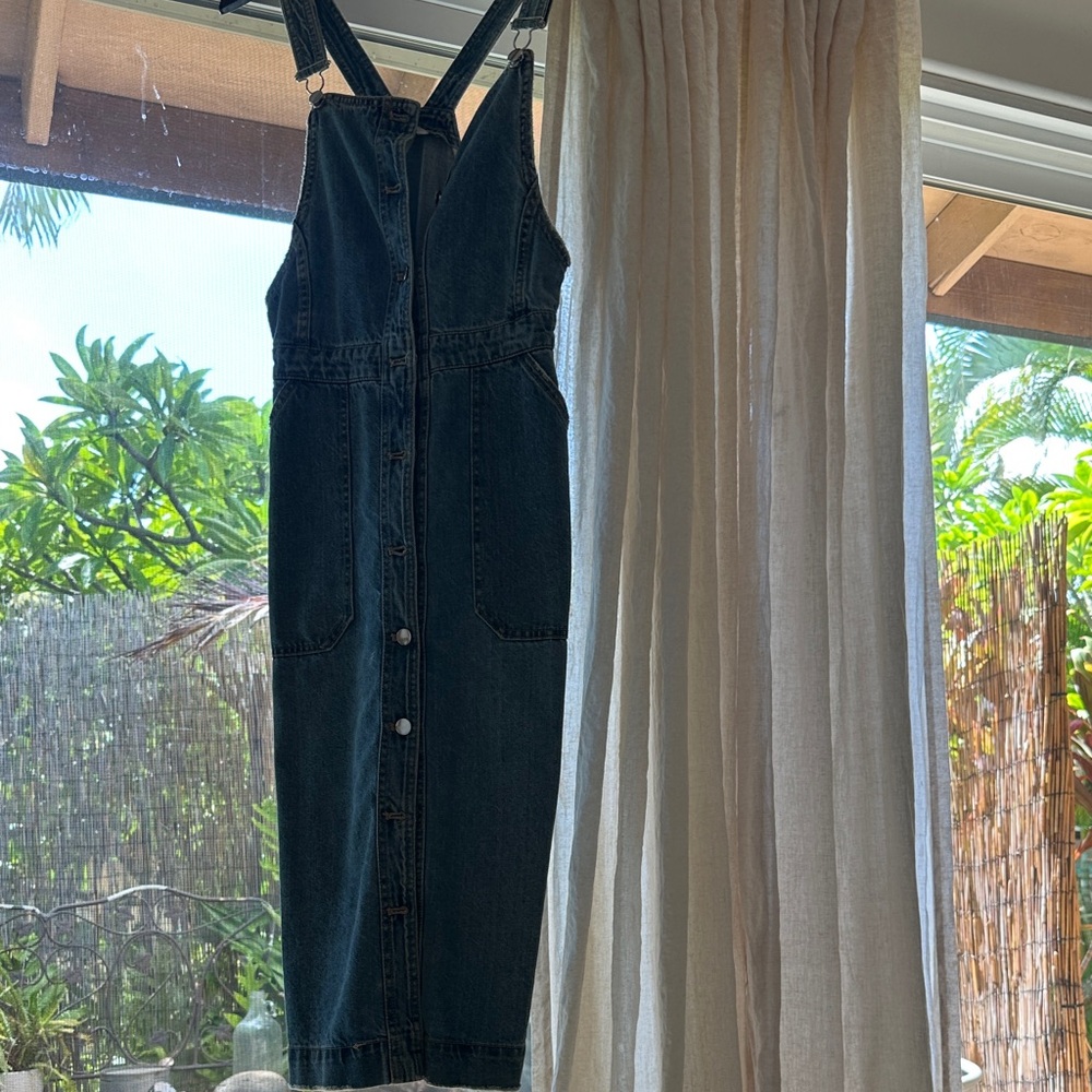 H&M Dark Blue Denim Midi Dress